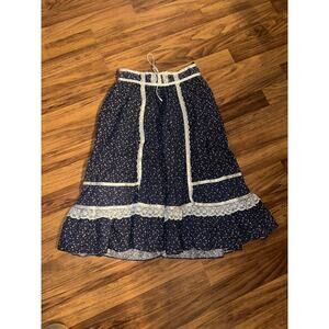 Vintage 70s Gunne Sax Jeunes Filles by Jessica Floral Cotton MIDI Prairie Skirt